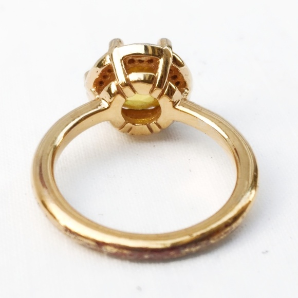 Vintage Lemon Citrine Cocktail Ring in Gold- Size 6.75 - Picture 6 of 6